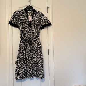 Amara Black and White Midi Dress